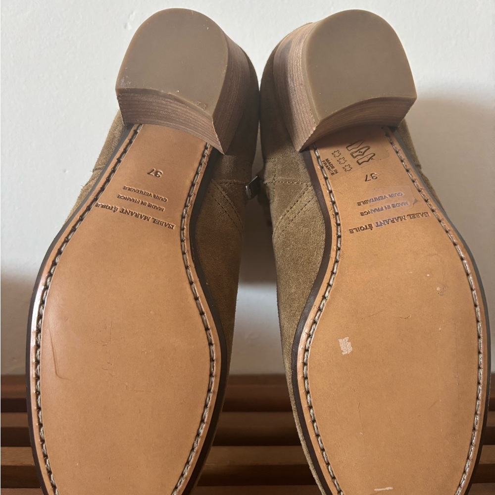 Isabel Marant suede booties with western vibe; soft brown/tan - Picture 4 of 12